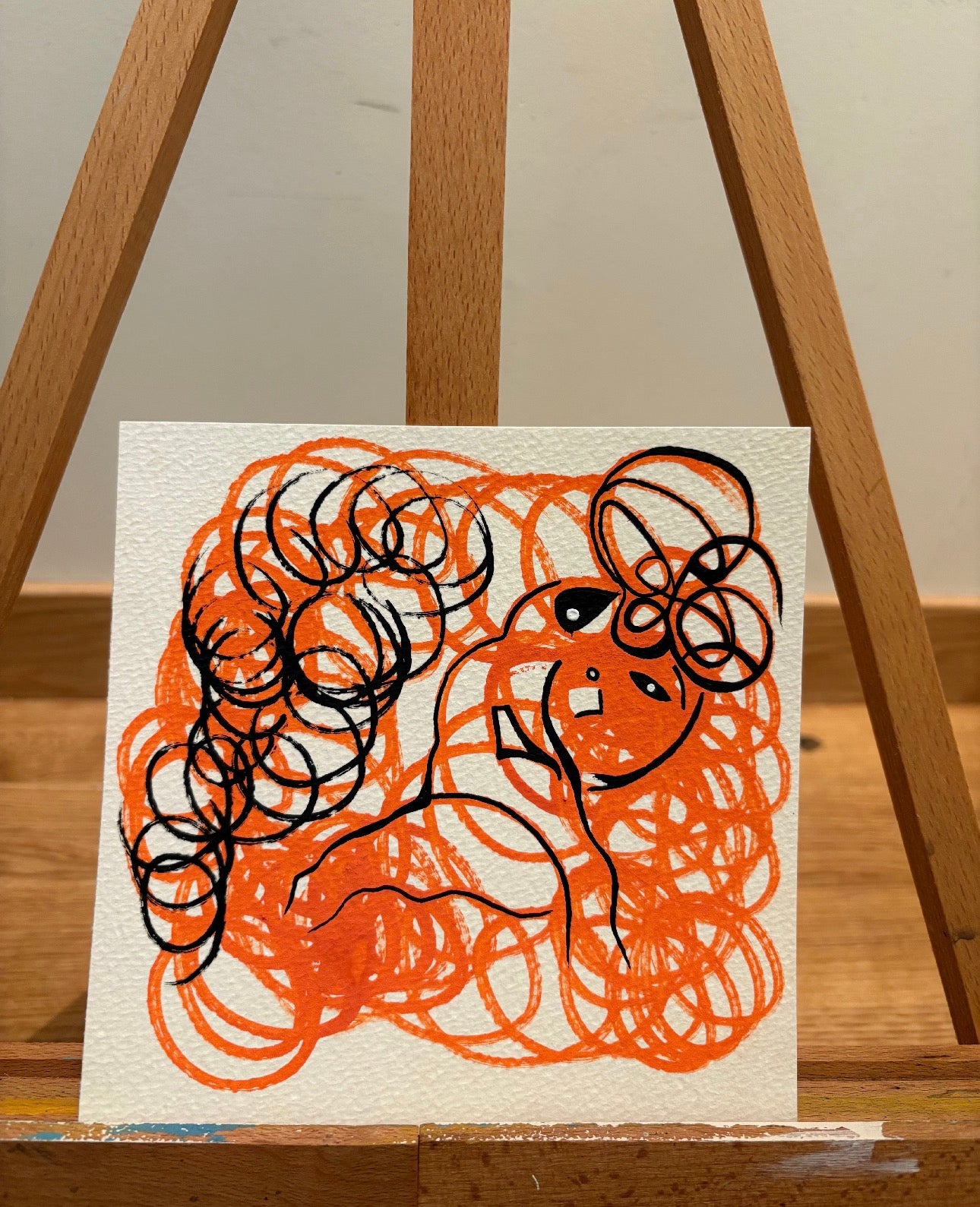 Tegning / Mixed media - Hidden face