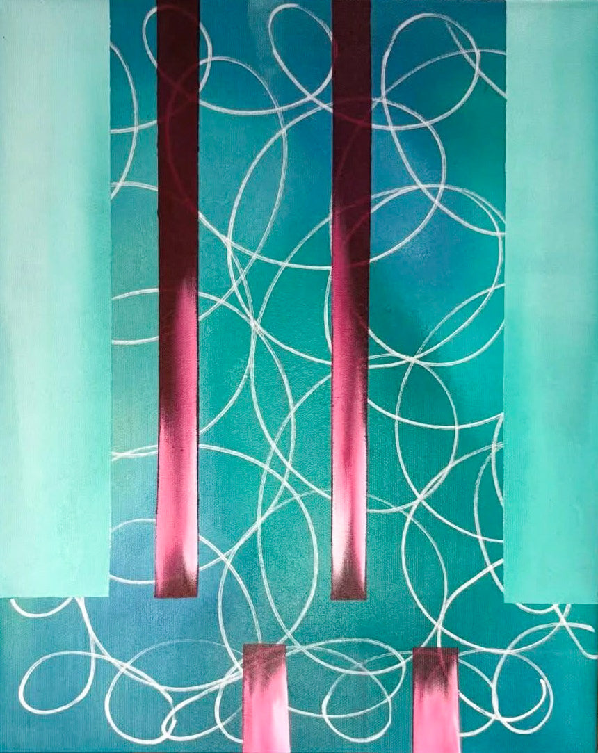 "Mellom linjene" 30x40 cm