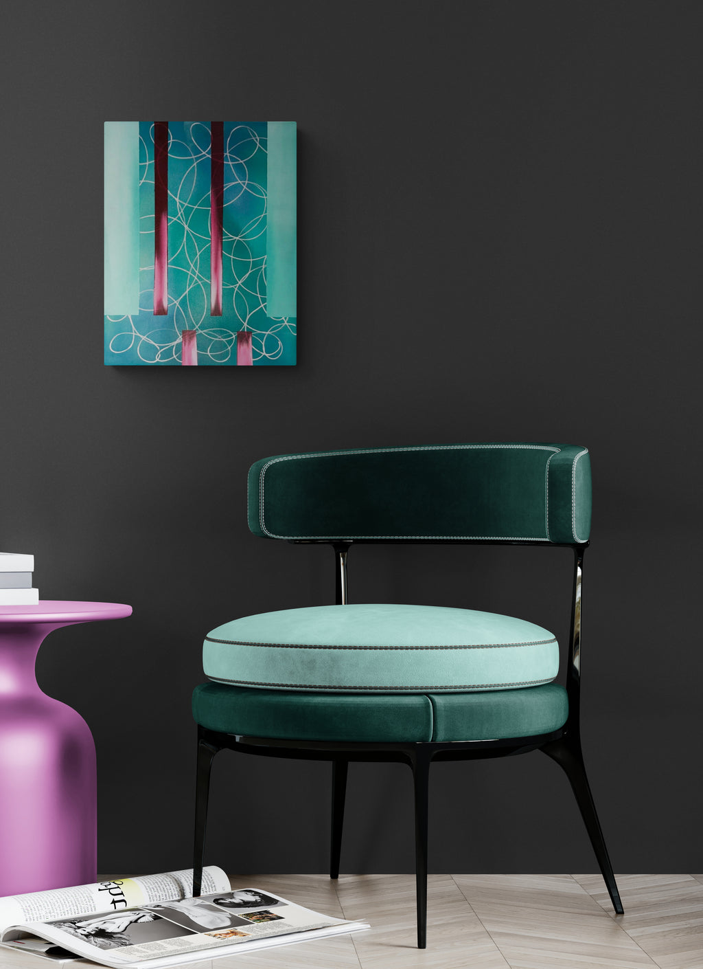 "Mellom linjene" 30x40 cm